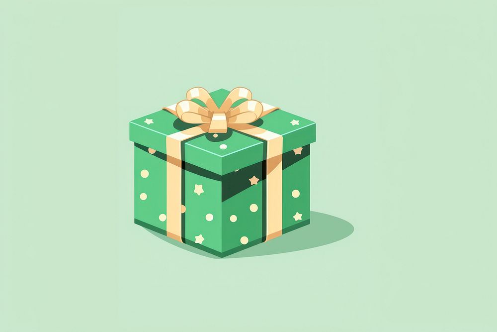 Green patern present box gift celebration decoration. AI generated Image by rawpixel.