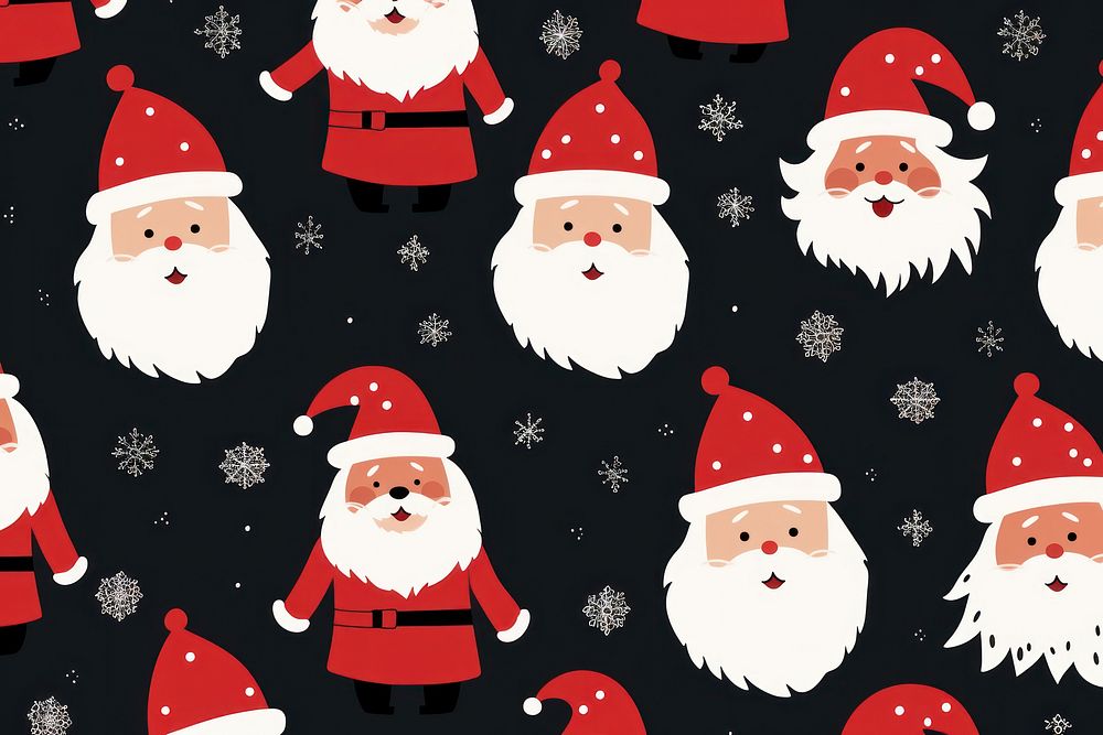 Santa pattern snowman winter celebration. AI generated Image by rawpixel.