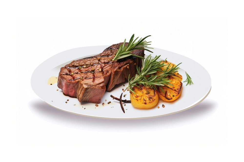 Florentine steak plate food meat. AI generated Image by rawpixel.