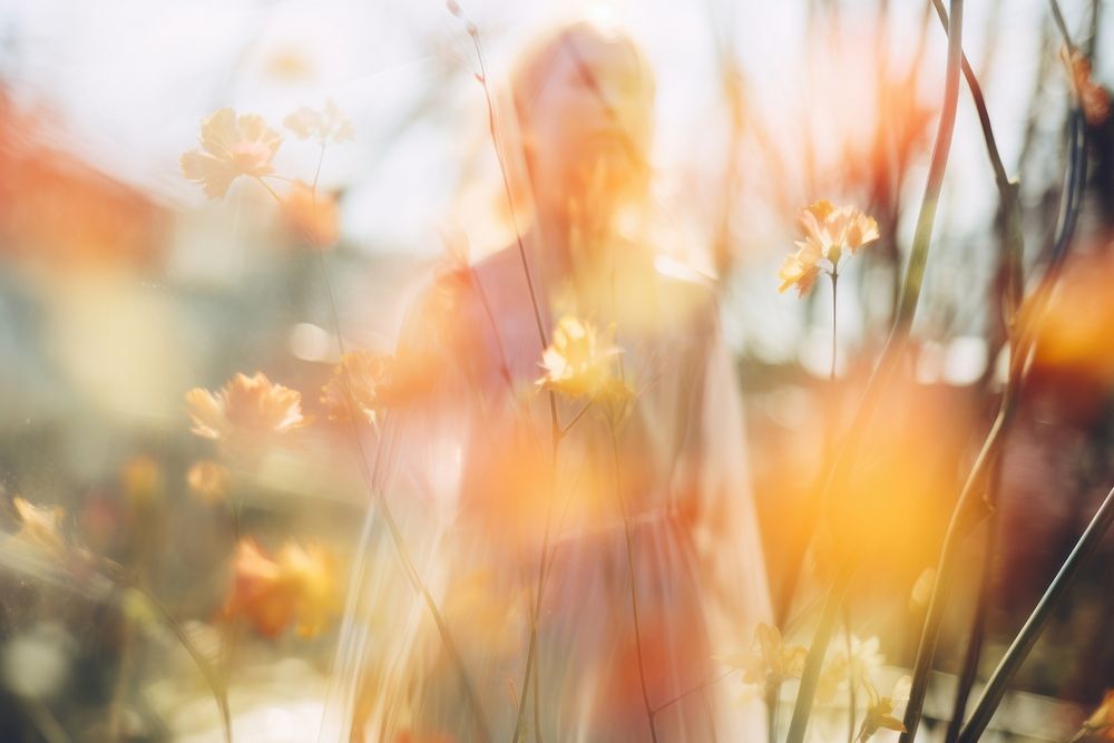 Spring double exposure backgrounds photography. AI generated Image by rawpixel.