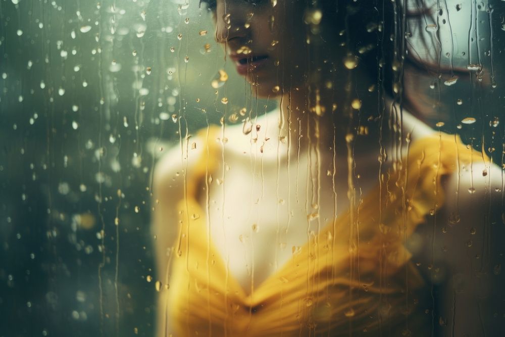 Photography portrait adult rain. AI generated Image by rawpixel.