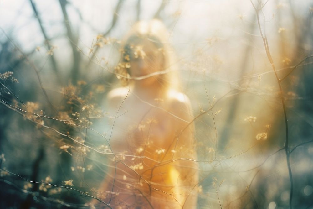 Forest photography sunlight portrait. AI generated Image by rawpixel.