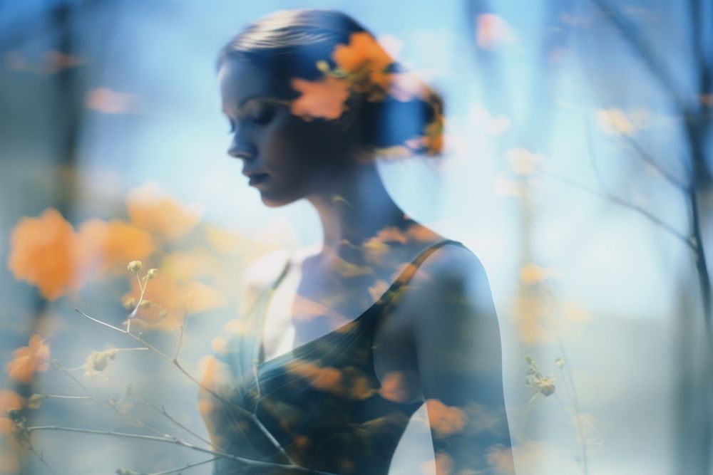 Double exposure spring photography sunlight. AI generated Image by rawpixel.