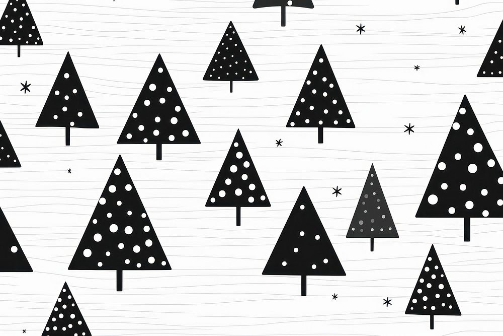 Cute christmas tree wallpaper pattern drawing shape. AI generated Image by rawpixel.