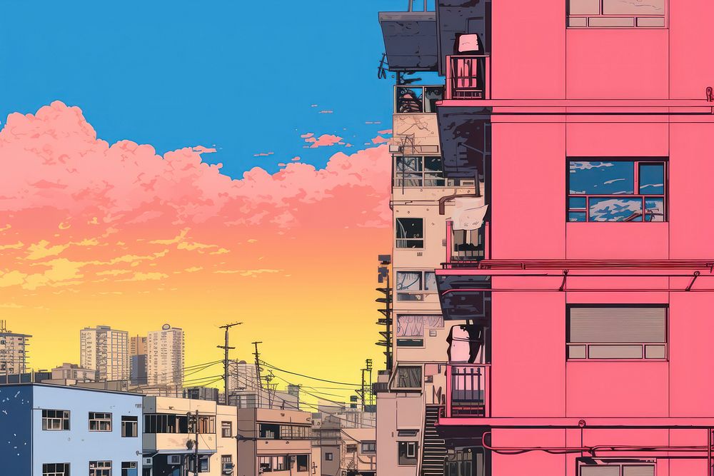 A japanese home city architecture cityscape. AI generated Image by rawpixel.