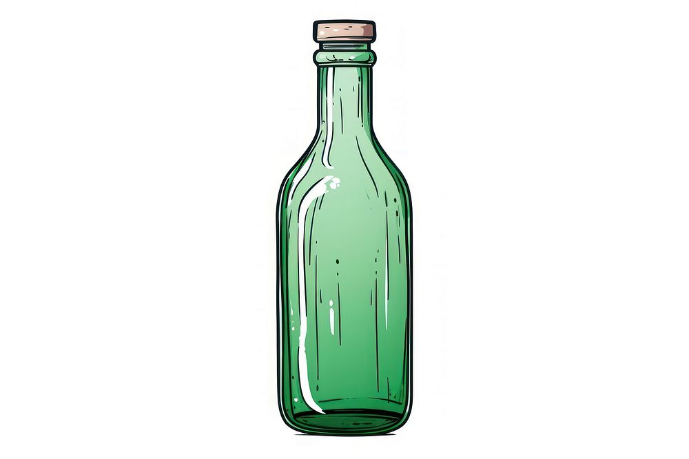 Bottle glass green white background. AI generated Image by rawpixel.