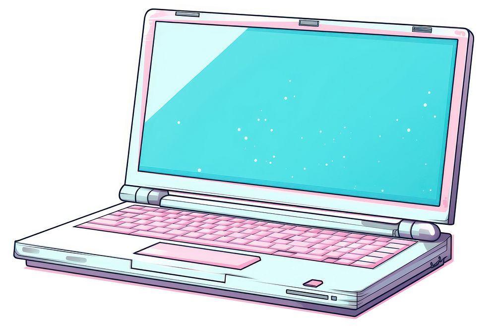 Laptop computer white background portability. Free Photo Illustration