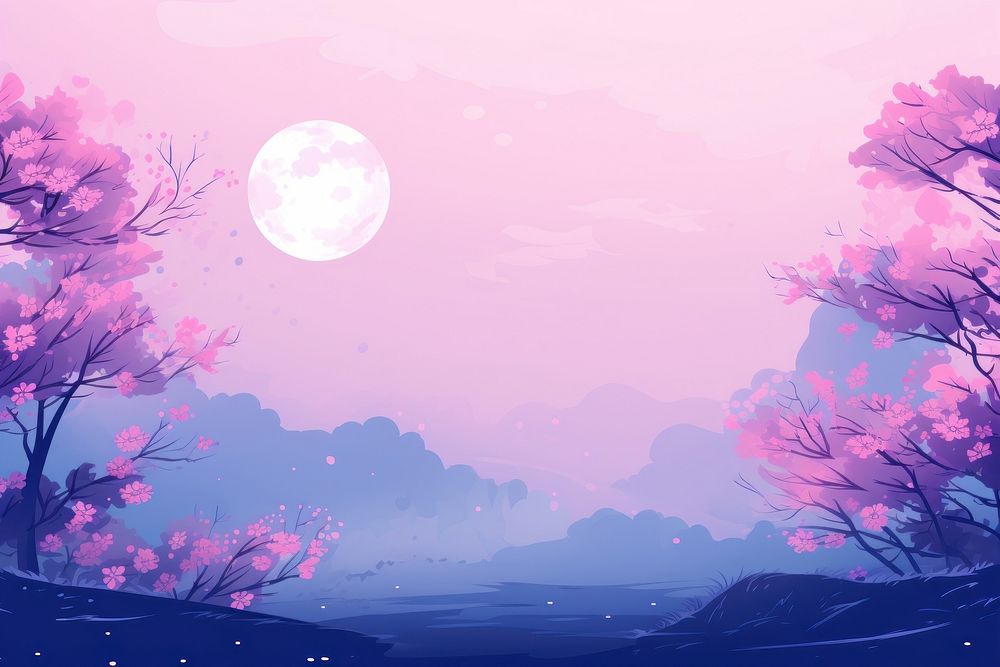 A spring backdrop purple landscape outdoors. AI generated Image by rawpixel.