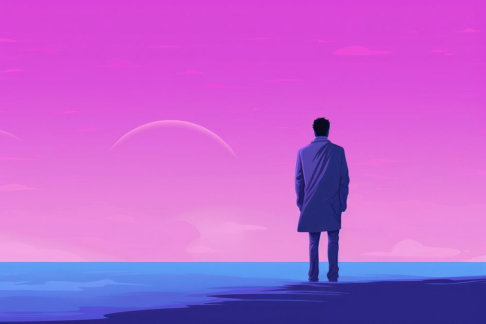 A man standing outdoors horizon nature. AI generated Image by rawpixel.