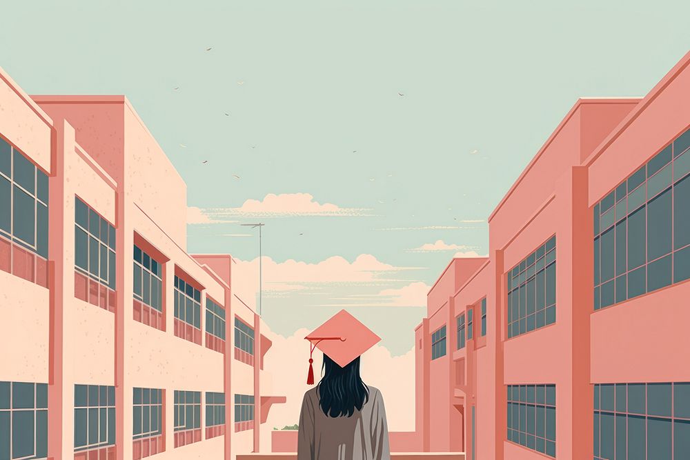 Congraduation day architecture building adult. AI generated Image by rawpixel.