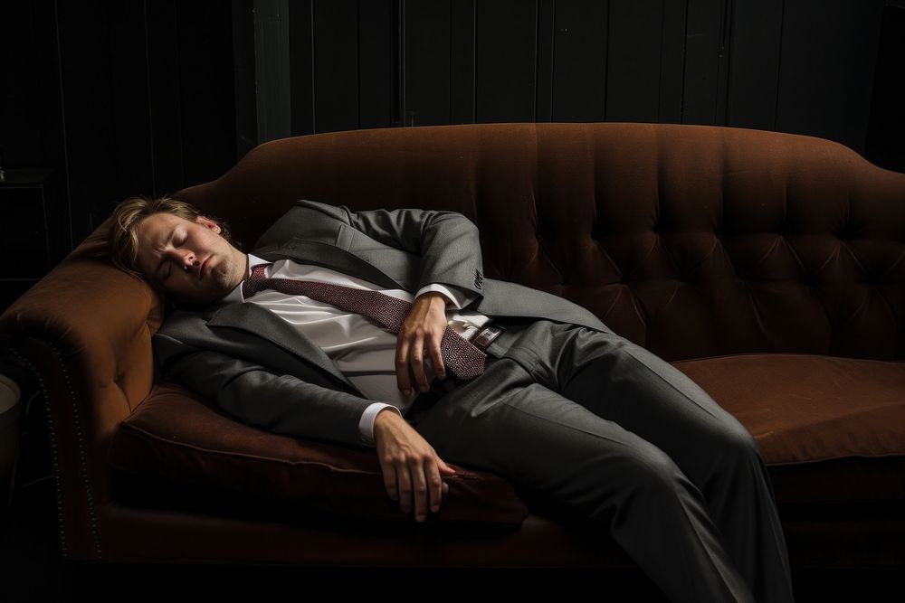 Business man furniture sleeping tired. AI generated Image by rawpixel.