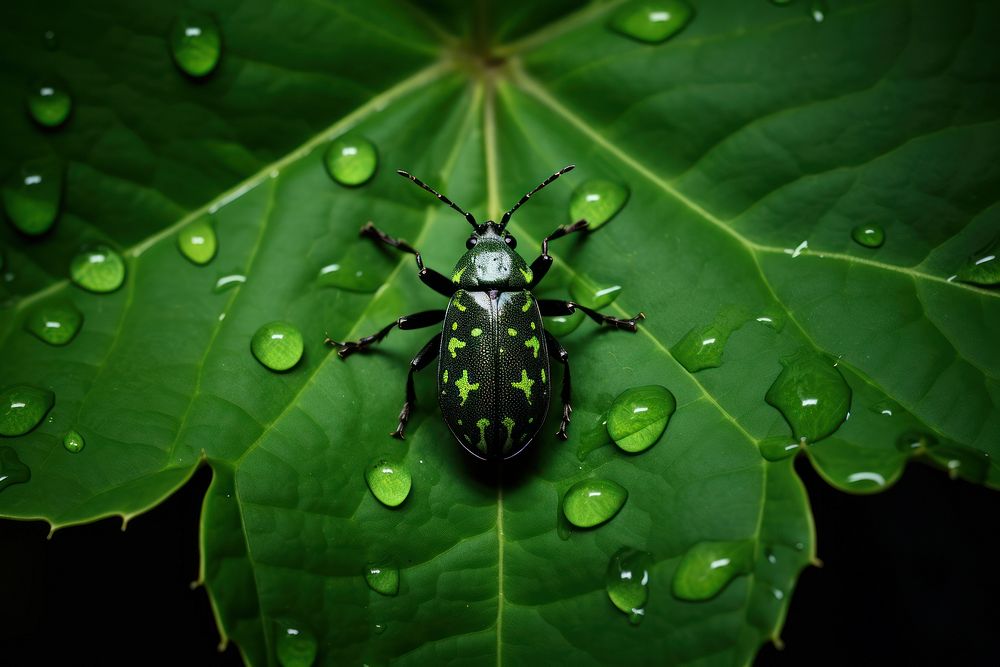 Leaf animal insect plant. AI generated Image by rawpixel.