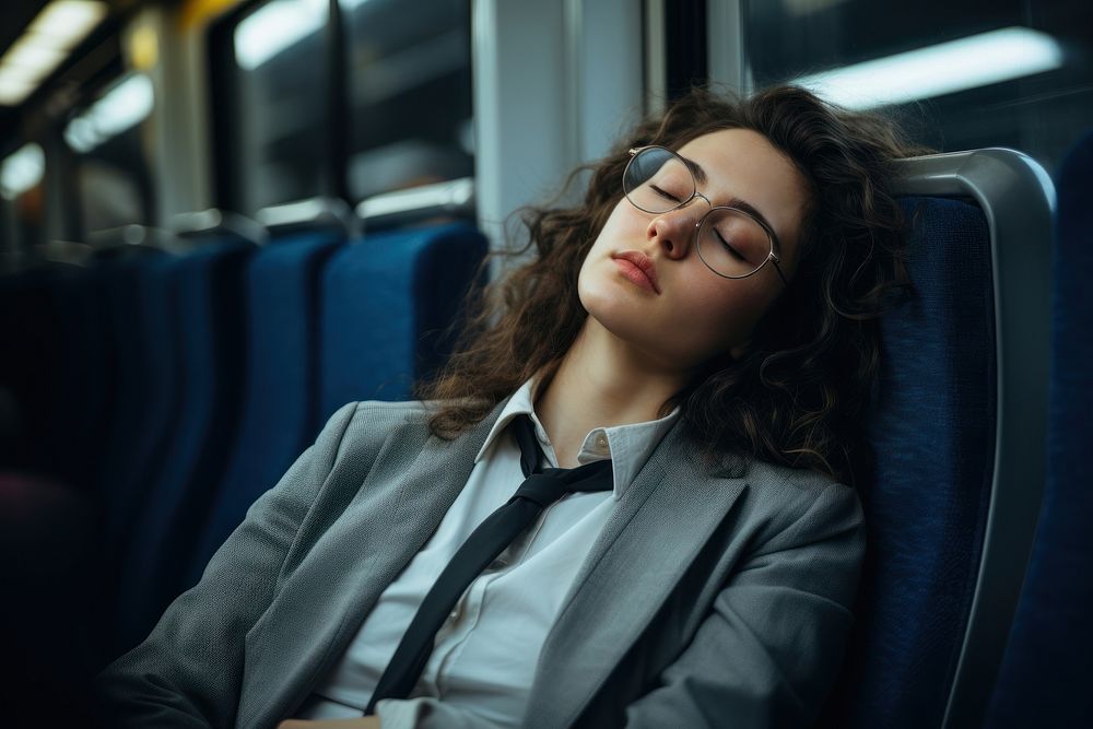 Business woman sleeping portrait tired. AI generated Image by rawpixel.