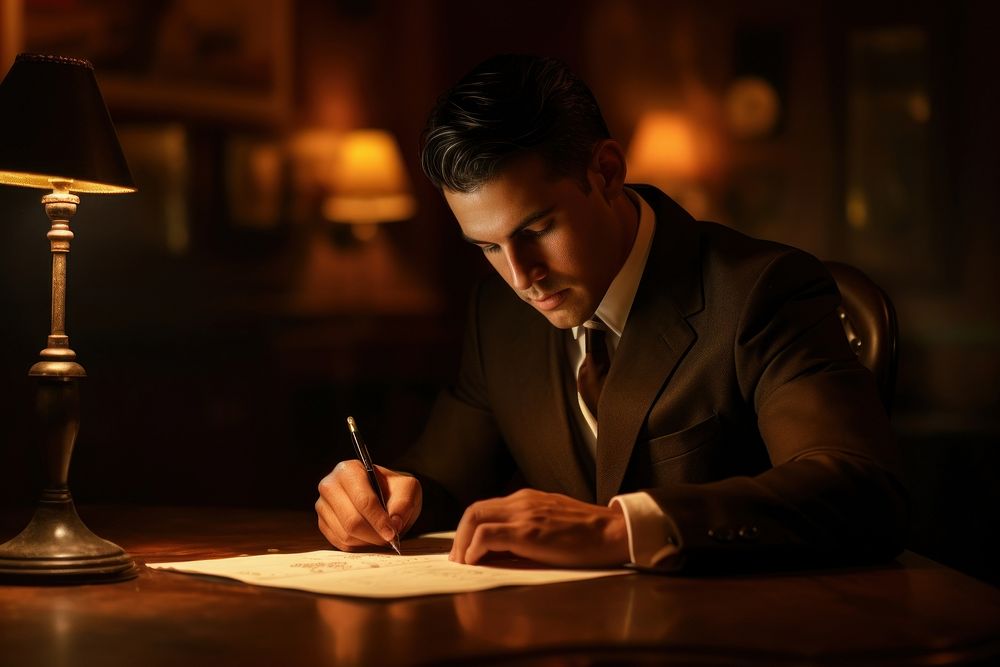 Business man writing paper adult. AI generated Image by rawpixel.