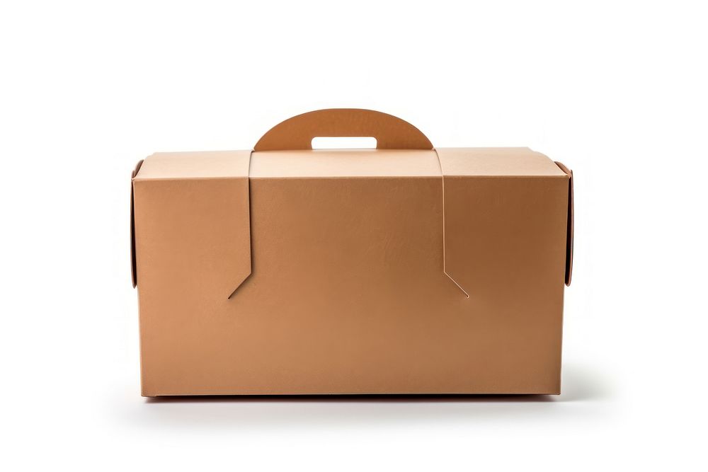 Cardboard food box carton white background briefcase. AI generated Image by rawpixel.