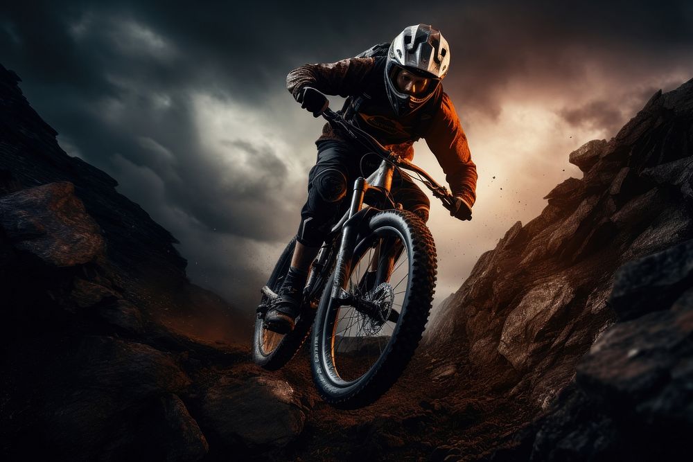 Mountain bike bicycle vehicle cycling. AI generated Image by rawpixel.