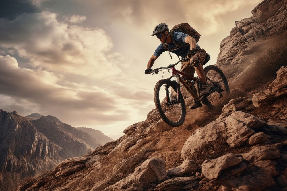 Mountain bike bicycle vehicle cycling. AI generated Image by rawpixel.