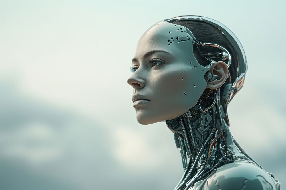Artificial intelligence futuristic looking adult. AI generated Image by rawpixel.