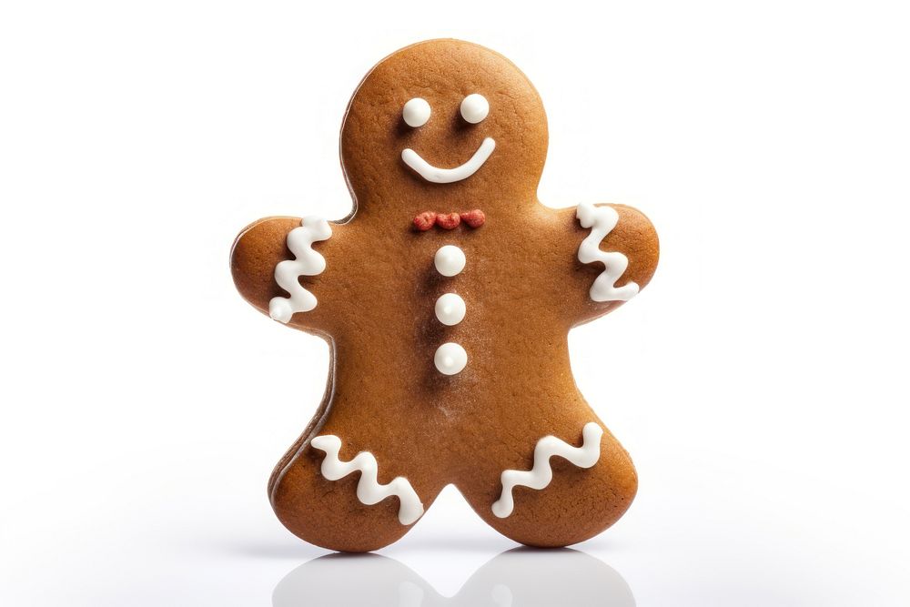 Gingerbread man cookie food white background. AI generated Image by rawpixel.
