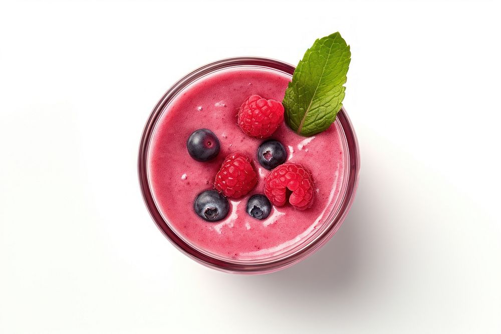 Smoothie raspberry blueberry dessert. AI generated Image by rawpixel.