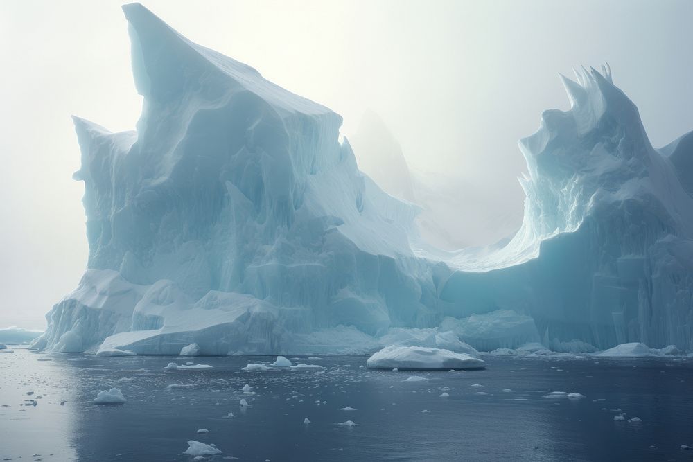Iceberg collapsing mountain outdoors glacier. AI generated Image by rawpixel.