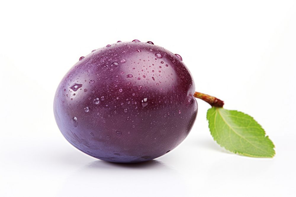 Purple plum fruit plant food. AI generated Image by rawpixel.