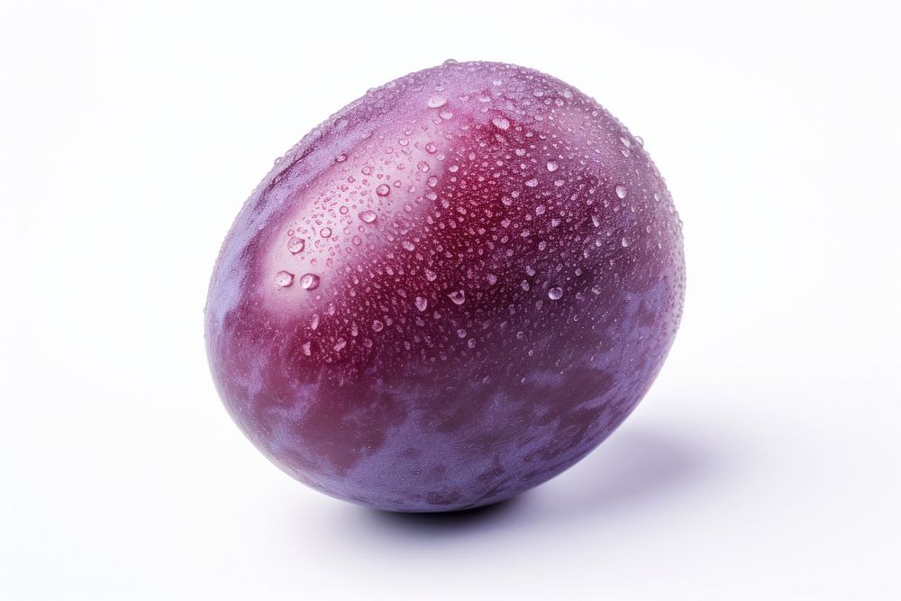 Purple plum fruit food white background. AI generated Image by rawpixel.