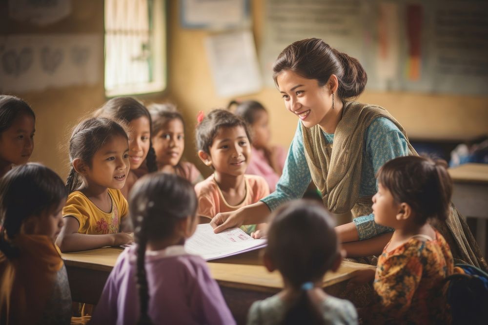 South east asia woman teacher education teaching. AI generated Image by rawpixel.
