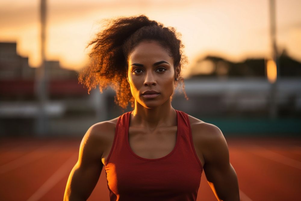 Portrait outdoors running athlete. AI generated Image by rawpixel.