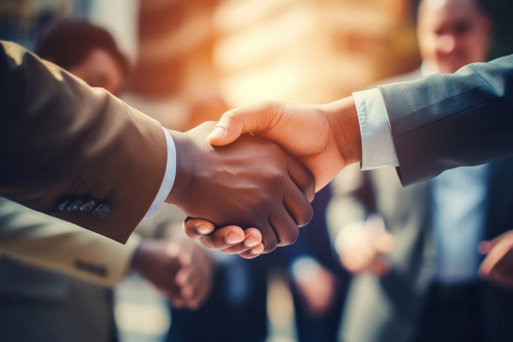 Hands hand handshake agreement. AI generated Image by rawpixel.