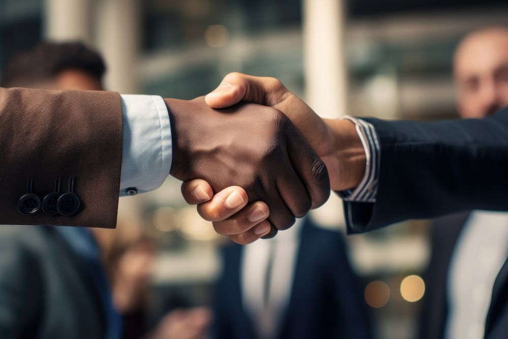 Hand handshake agreement adult. AI generated Image by rawpixel.