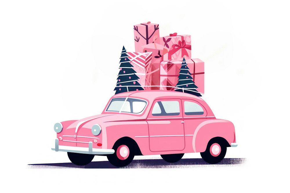 Car vehicle pink tree. AI generated Image by rawpixel.