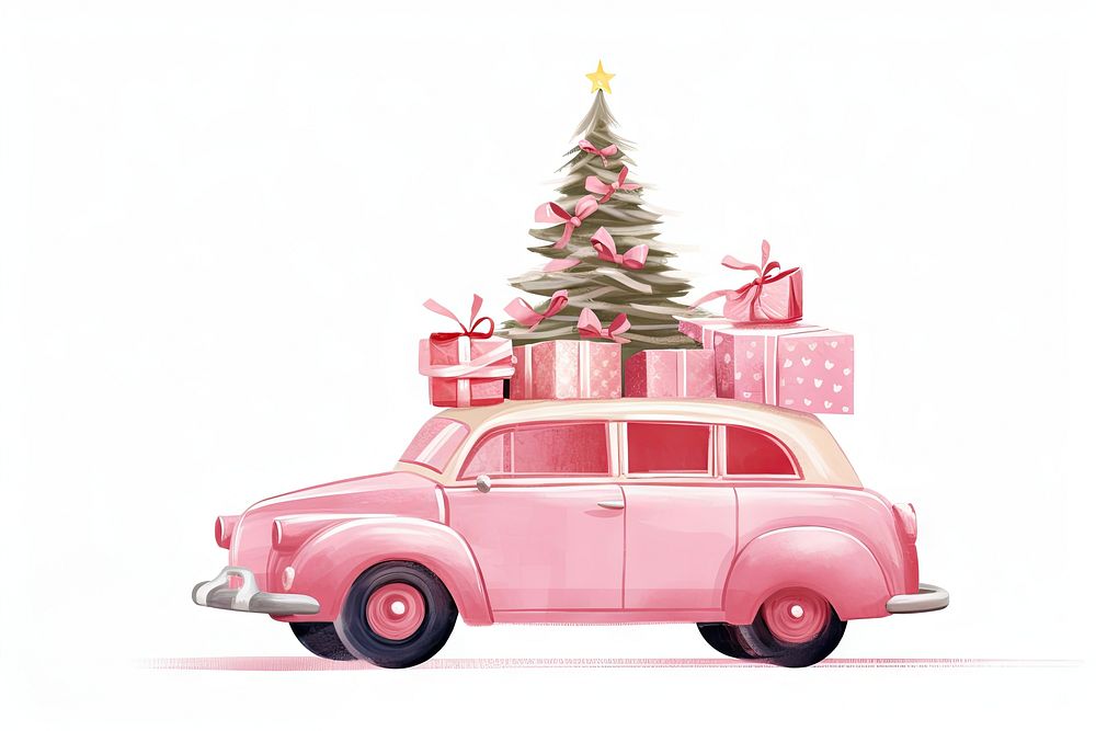 Tree car christmas vehicle. AI generated Image by rawpixel.