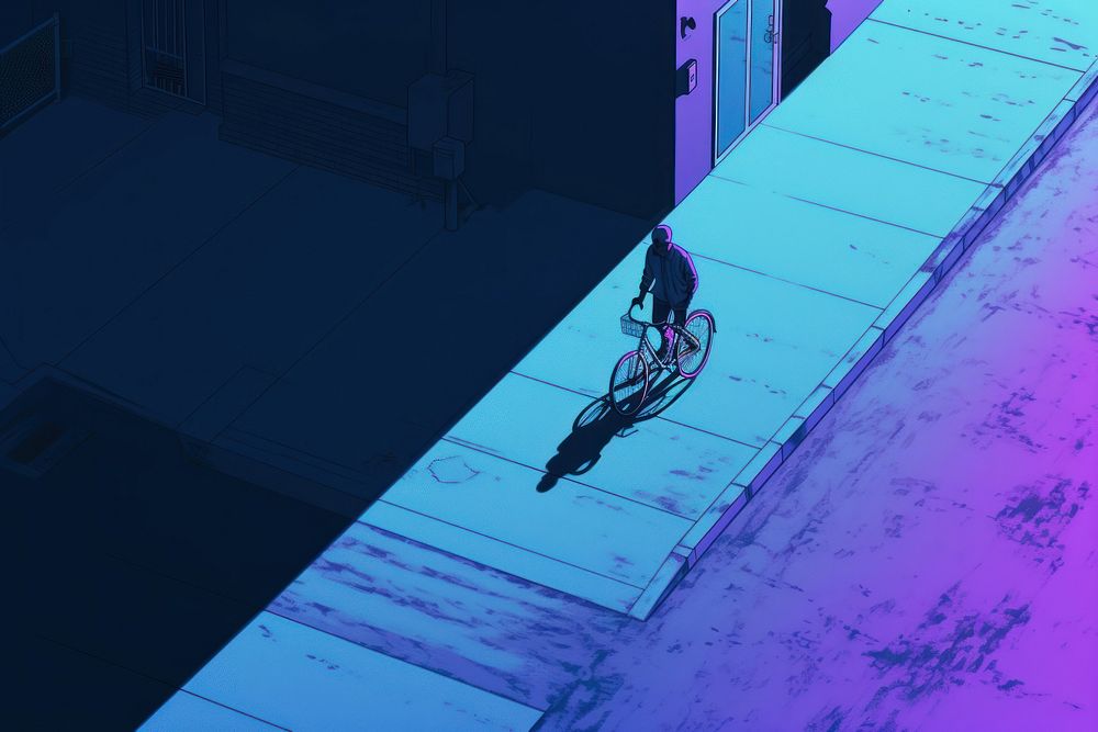Street wall blue bike. AI generated Image by rawpixel.