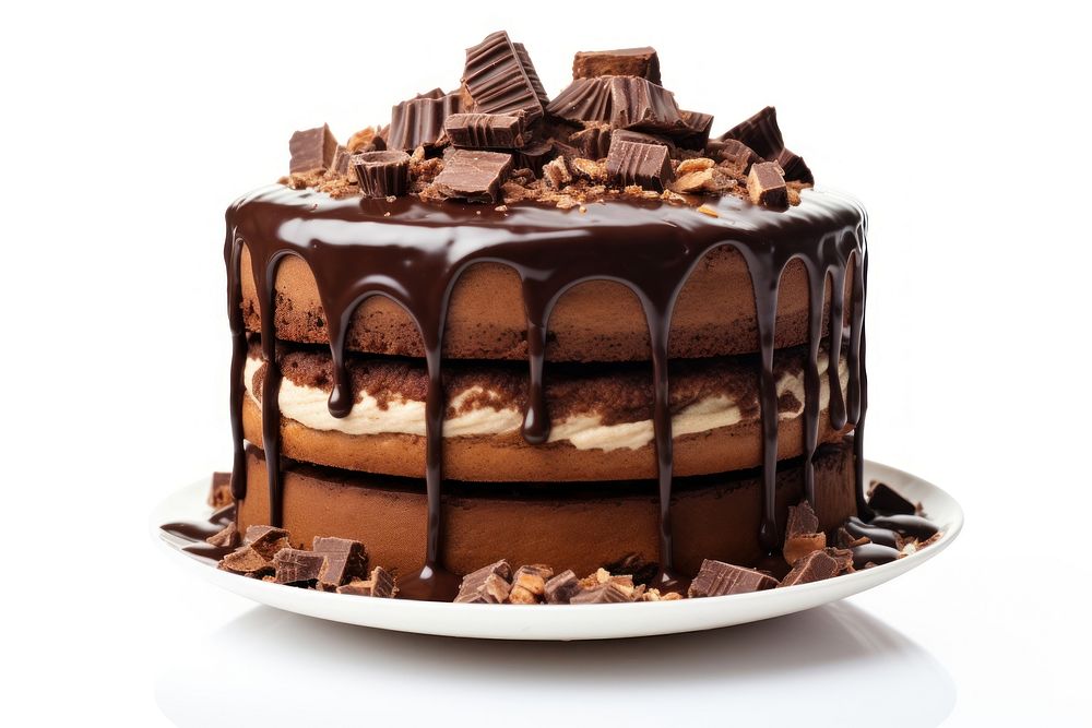 Chocolate Chunk Cake chocolate cake dessert. AI generated Image by rawpixel.
