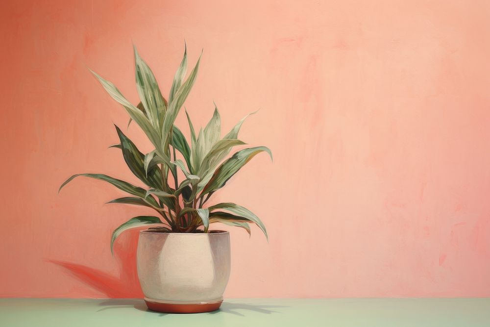 Beautiful houseplant painting flowerpot blossom. AI generated Image by rawpixel.