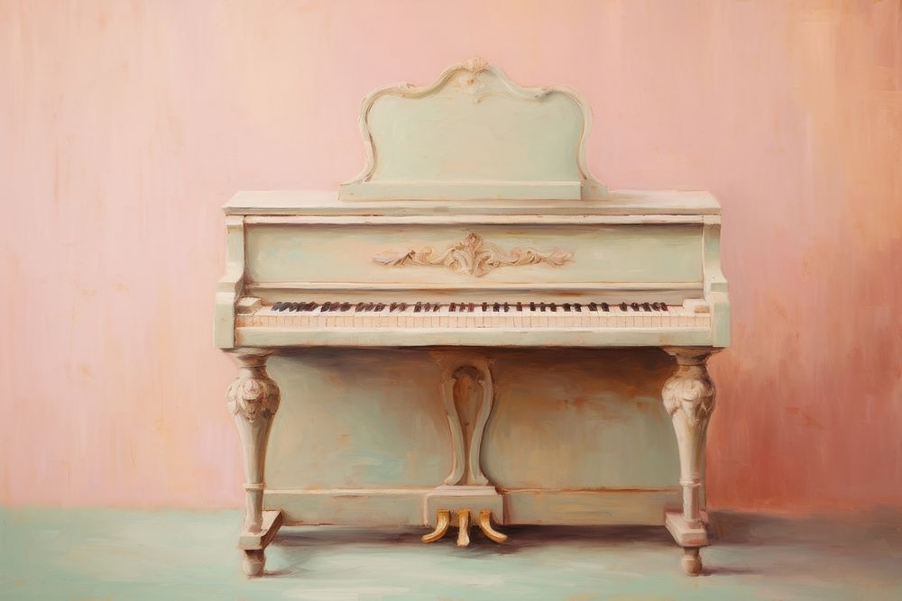 Piano keyboard painting old. AI generated Image by rawpixel.