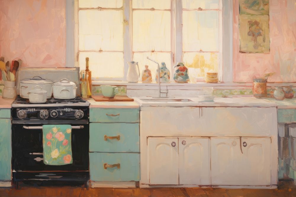 A kitchen appliance furniture painting. AI generated Image by rawpixel.