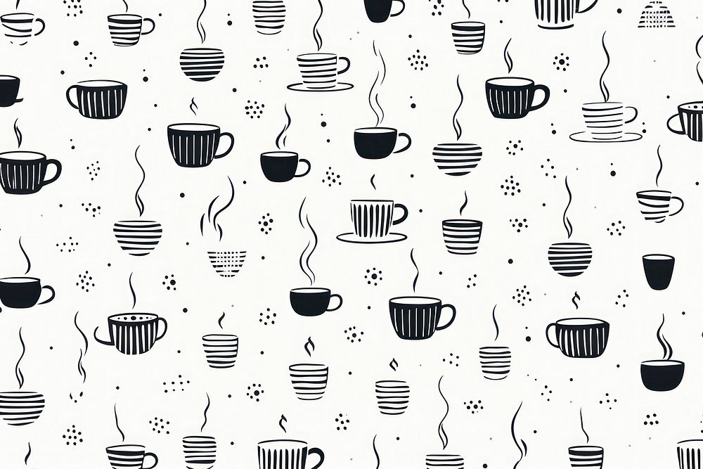 Coffee insriration words pattern backgrounds line. AI generated Image by rawpixel.