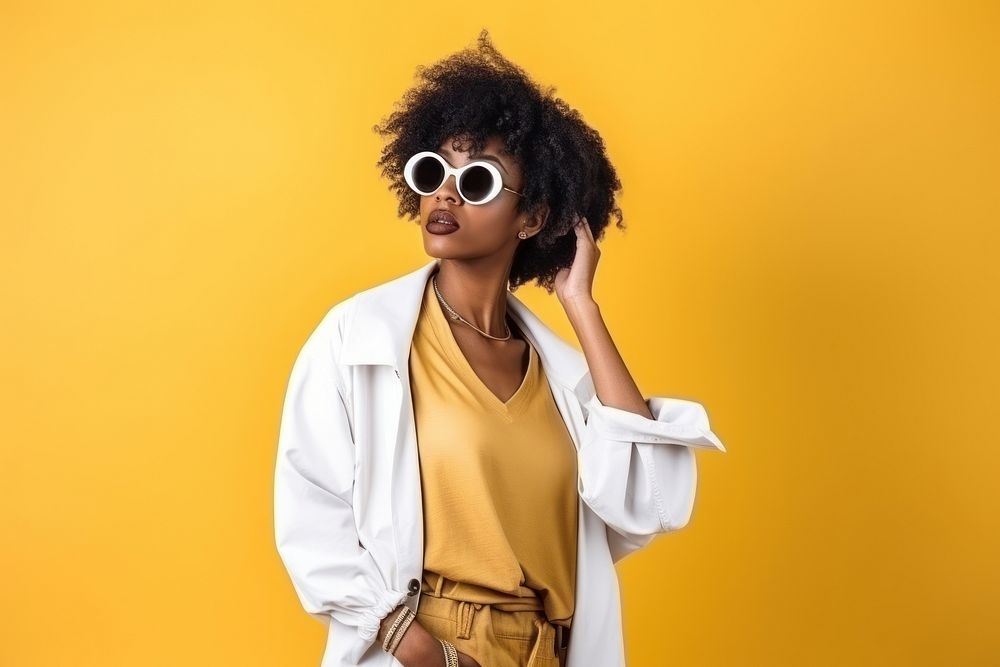 Half African American woman glasses fashion adult. AI generated Image by rawpixel.