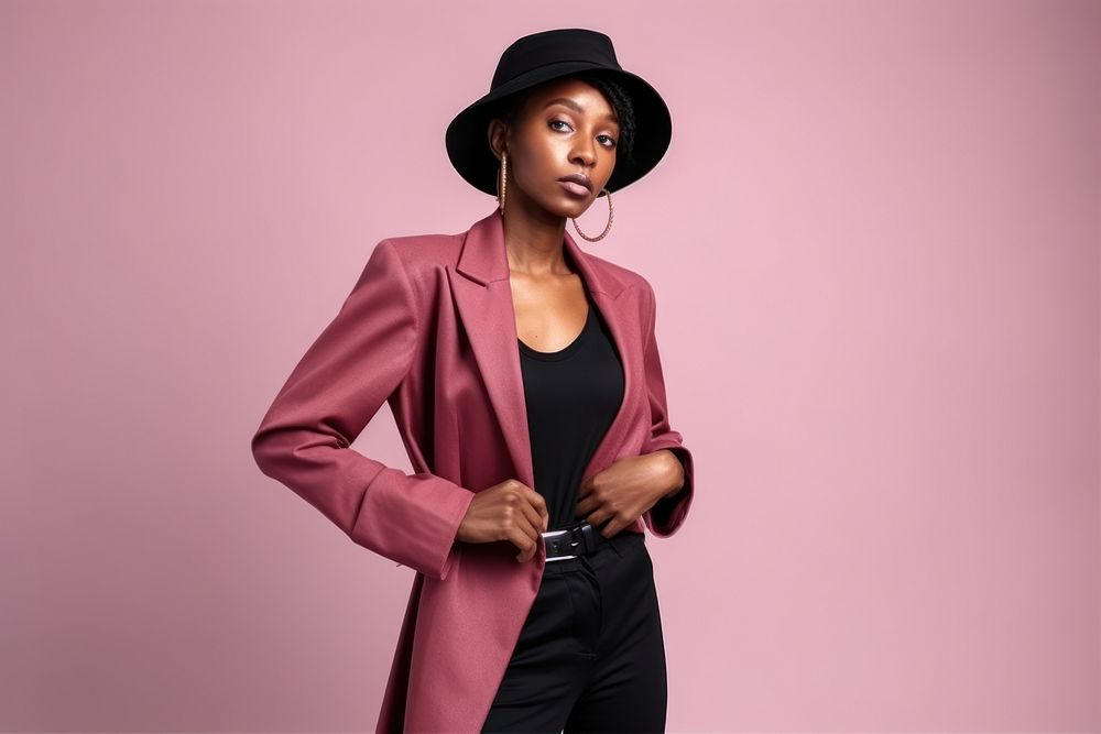 Half African American woman portrait fashion jacket. AI generated Image by rawpixel.