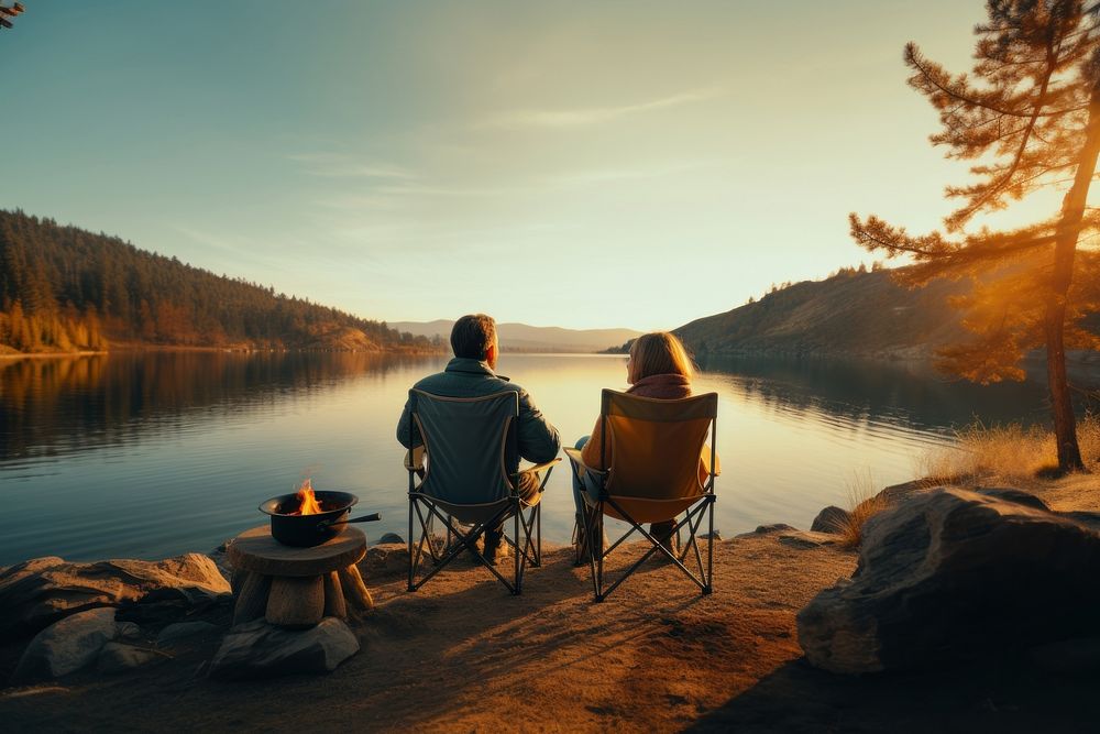 Camping outdoors nature adult. AI generated Image by rawpixel.
