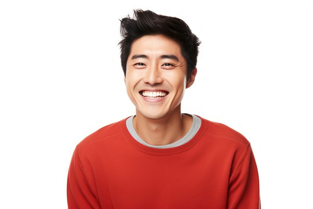 Cheerful asian man portrait laughing smile. AI generated Image by rawpixel.