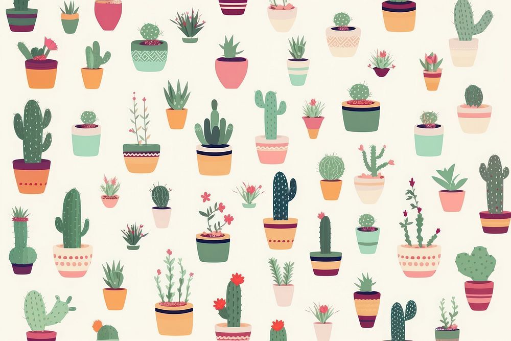Succulents backgrounds pattern cactus. AI generated Image by rawpixel.