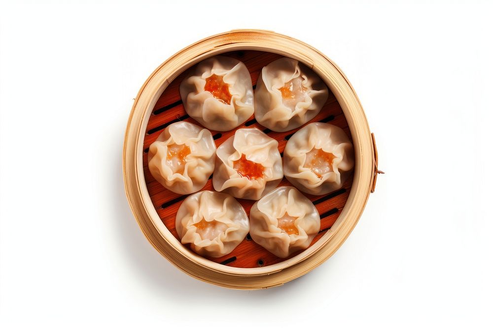 Dimsum dumpling food white background. AI generated Image by rawpixel.