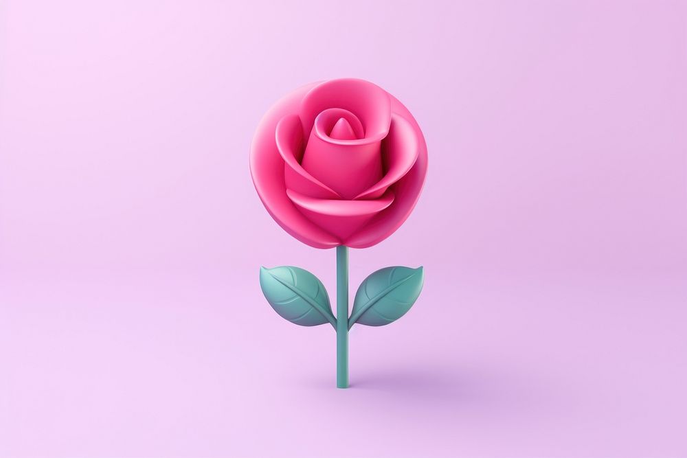 3d minimal icon rosebud lollipop flower plant. AI generated Image by rawpixel.