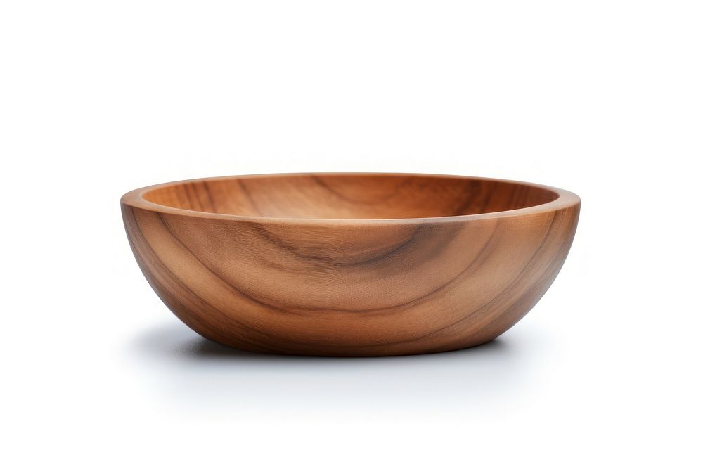 Empty wooden bowl white background simplicity ceramic. AI generated Image by rawpixel.