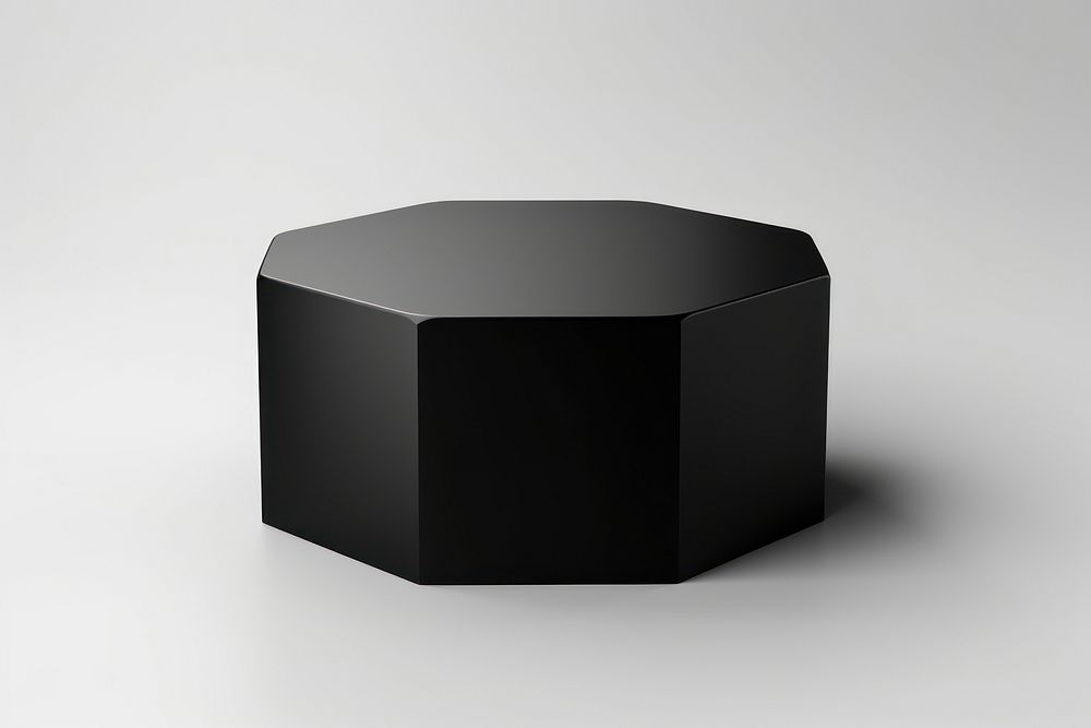 PNG Hexagonal cylinder furniture shape black. AI generated Image by rawpixel.