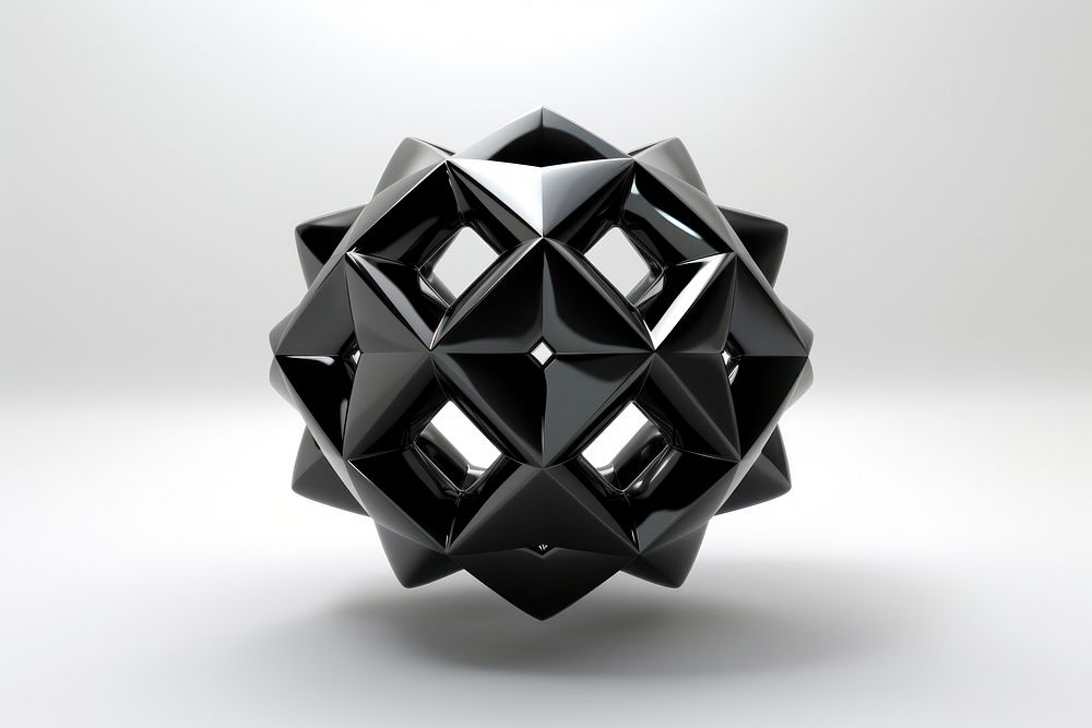 PNG Polyhedra interlocked shape black accessories. AI generated Image by rawpixel.