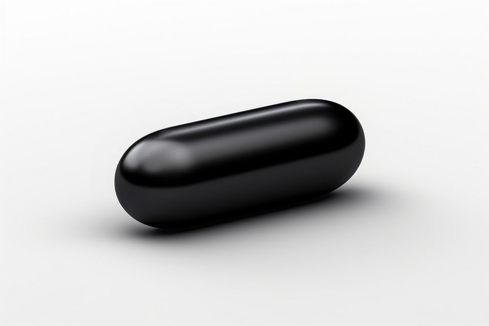 PNG Simple capsule black pill white background. AI generated Image by rawpixel.